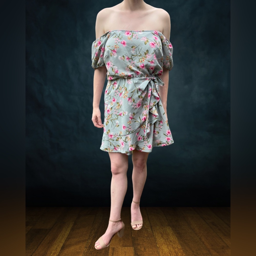Cottagecore off the shoulder floral dress